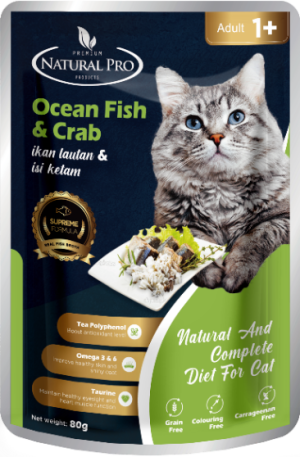 NATURAL PRO POUCH 80GM - OCEAN FISH & CRAB