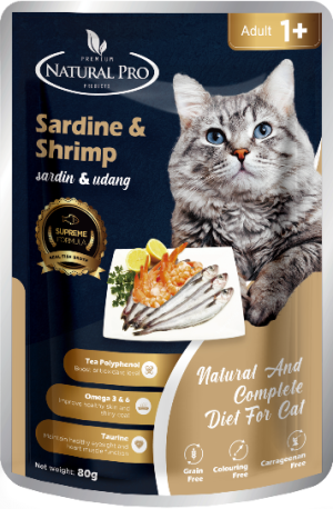 NATURAL PRO POUCH 80GM - SARDINE & SHRIMP