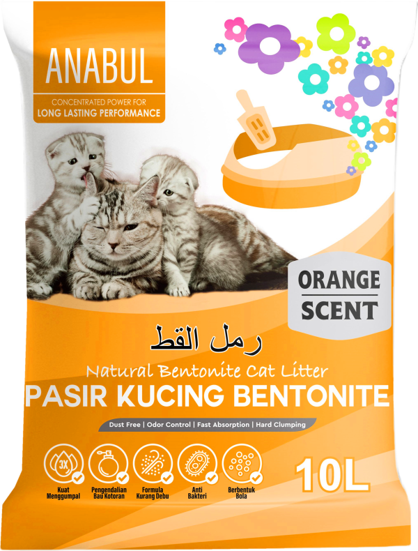 ANABUL CAT LITTER SAND 10L - ORANGE - AS Teng Teng Trading Sdn. Bhd.