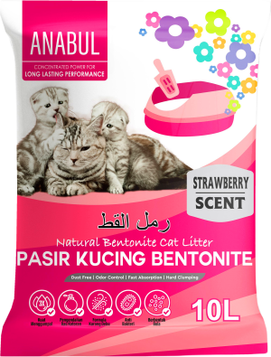 ANABUL CAT LITTER SAND 10L - STRAWBERRY